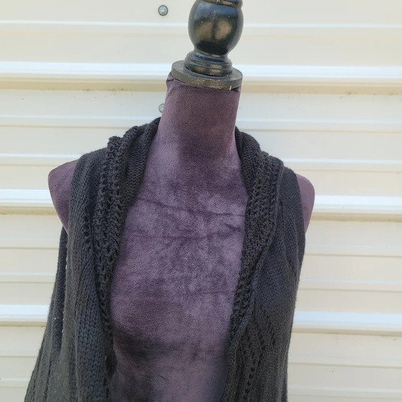 New Directions Women's Top XL Cardigan Open Front Cover Up Crochet Lace Stretch - Picture 2 of 10